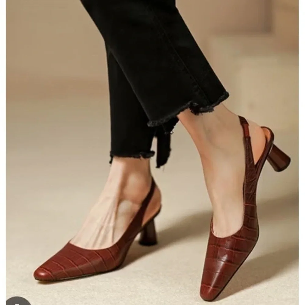 Walking Cradles JOY Patent Leather Croc Print Comfort Pumps Shoe Woman 4